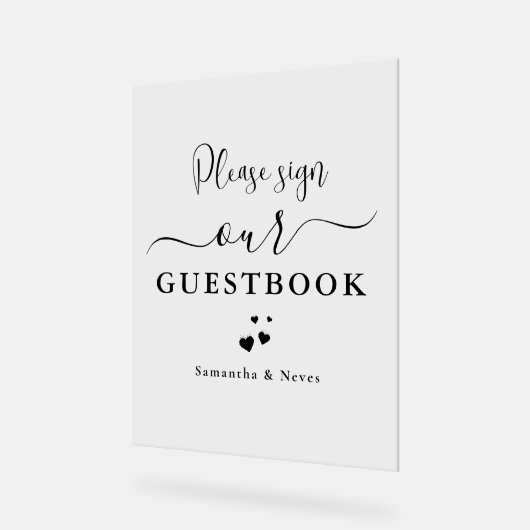 Calligraphie minimale Guide personnalisé de mariag (Angle)