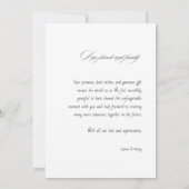 Calligraphie minimale Mariage Photos Carte de reme (Dos)