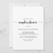Calligraphie minimaliste Couples Douche Invitation (Devant)
