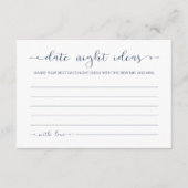 Calligraphie minimaliste Date Nuit Idée Cartes (Devant)
