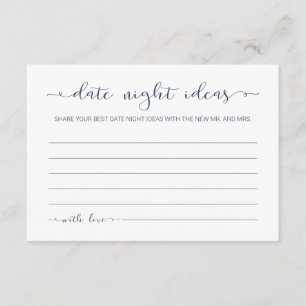 Calligraphie minimaliste Date Nuit Idée Cartes