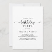 Calligraphie minimaliste Invitation de fête d'anni (Devant)