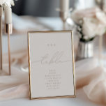 Calligraphie minimaliste Ivory Numéro de table<br><div class="desc">Le design présente une police manuscrite et un design moderne minimaliste. Conçu pour coordonner avec pour la collection de Faire-part de mariage "Glam naturel". Pour modifier les détails, cliquez sur "Personnaliser ce modèle", "Détails". Pour déplacer le texte ou modifier la taille, la police ou la couleur, cliquez sur "Modifier à...</div>