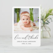 Calligraphie minimaliste moderne amour Merci bébé (Debout devant)