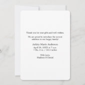 Calligraphie minimaliste moderne amour Merci bébé (Dos)