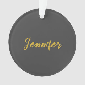 Calligraphie minimaliste moderne Nom Gris Or