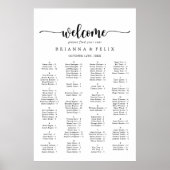 Calligraphie minimaliste Tableau de sièges alphabé (Devant)