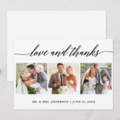 Calligraphie moderne Amour et Merci Mariage 3 Phot (Devant / Derrière)