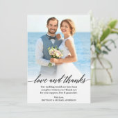 Calligraphie moderne amour et merci photo Mariage (Debout devant)