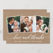 Calligraphie moderne amour Merci 3 Photo Kraft (Devant / Derrière)