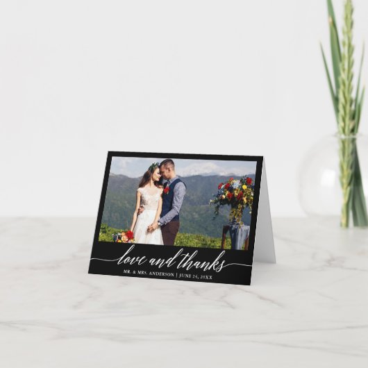 Calligraphie moderne amour Merci Mariage B Note (Devant)