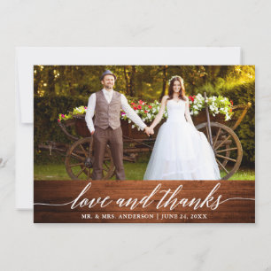 Calligraphie moderne amour Merci Mariage de bois