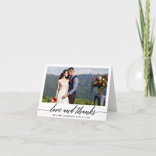 Calligraphie moderne amour Merci Mariage Note (Devant)