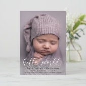 Calligraphie moderne Baby Girl Faire-part photo (Debout devant)