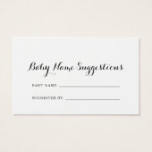 Calligraphie moderne Baby Name Suggestions Card (Devant)