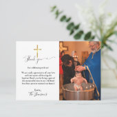 Calligraphie moderne baptême carte de remerciement (Debout devant)