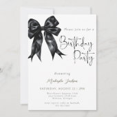 Calligraphie moderne Black Bow Invitation Annivers (Devant)