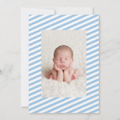 Calligraphie moderne bleu | FAIRE-PART DE NAISSANC (Dos)