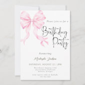 Calligraphie moderne Bow Invitation Anniversaire (Devant)