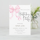 Calligraphie moderne Bow Invitation Anniversaire (Debout devant)