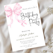 Calligraphie moderne Bow Invitation Anniversaire