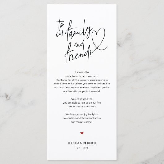 Calligraphie moderne Cadre Carte de remerciements (Devant)