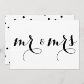 Calligraphie Moderne | Carte de mariage de M. et M (Devant / Derrière)