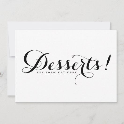 Calligraphie moderne | Carte de mariage dessert (Devant)