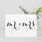 Calligraphie moderne | Carte de mariage Monsieur e (Debout devant)