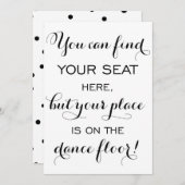 Calligraphie moderne | Carte de plan de table de m (Devant / Derrière)