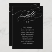 Calligraphie moderne carte de siège intemporelle (Devant / Derrière)