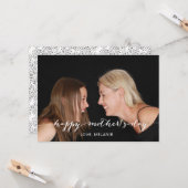 Calligraphie moderne Carte photo de la fête des mè (Devant/Arrière en situation)