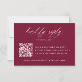 Calligraphie Moderne Code QR Mariage Réponse Bourg (Devant)