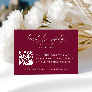 Calligraphie Moderne Code QR Mariage Réponse Bourg