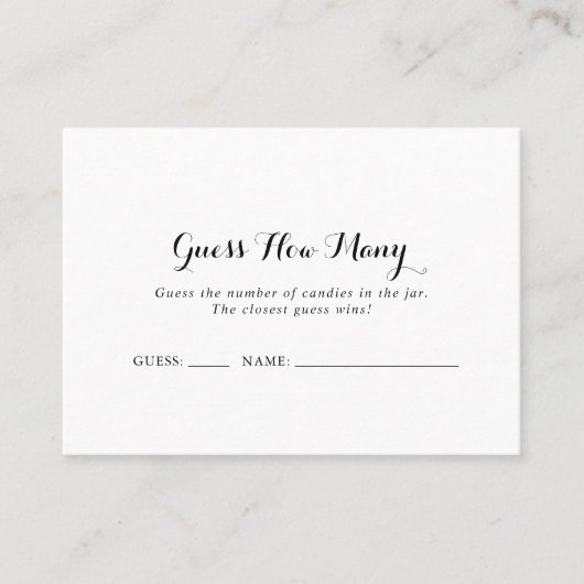 Calligraphie Moderne Devine Combien De Carte De Je (Devant)