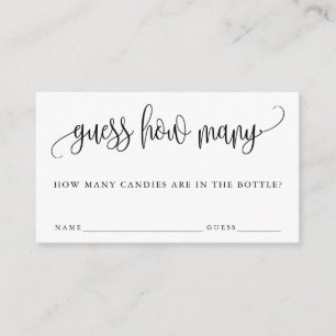 Calligraphie Moderne Devine Combien De Carte De Je