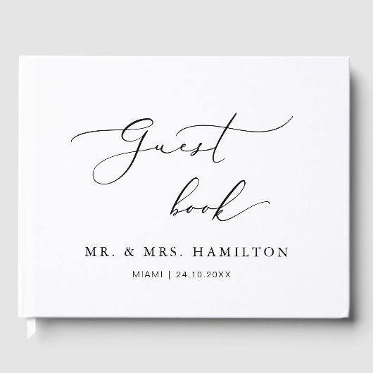Calligraphie moderne Elégant Mariage Livre d'invit (Recto)