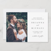 Calligraphie moderne Enregistrer la date Carte pho (Devant)