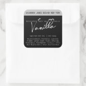 Calligraphie moderne Étiquette de bougie noir et b (Sac)