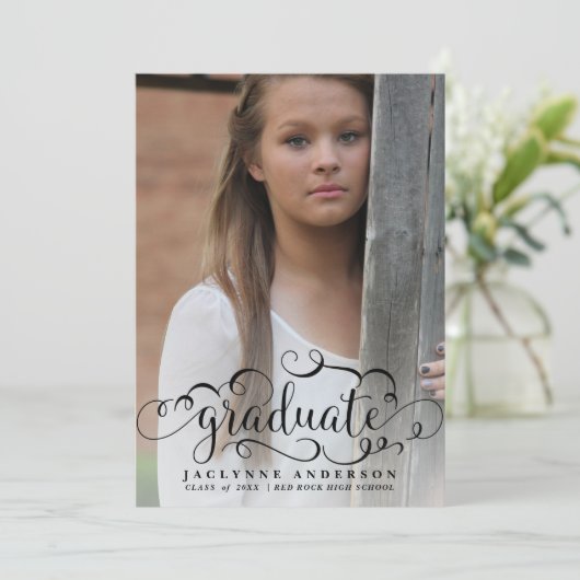 Calligraphie moderne Faire-part de graduation (Debout devant)