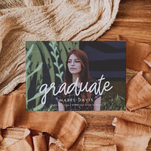 Calligraphie moderne faire-part de graduation phot