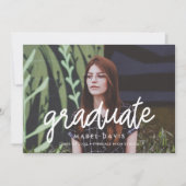 Calligraphie moderne faire-part de graduation phot (Devant)