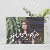 Calligraphie moderne faire-part de graduation phot (Debout devant)