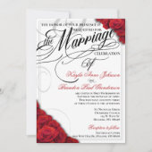 Calligraphie moderne Faire-part de mariage Roses r (Devant)