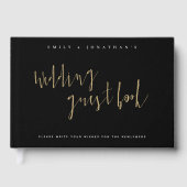 Calligraphie moderne Gold Black Mariage livre d'hô (Recto)