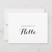 Calligraphie moderne Hello Baby Faire-part Card (Devant)