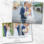Calligraphie Moderne Mariage Amour Et Merci 4 Phot<br><div class="desc">Calligraphie moderne Mariage Love and Thanks Mariée et Groom 4 Photos Carte de remerciements - Script blanc</div>