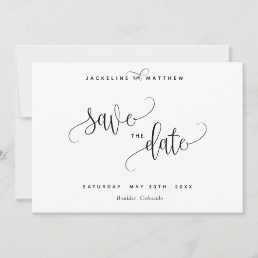 Calligraphie moderne Mariage Enregistrer la carte (Devant)