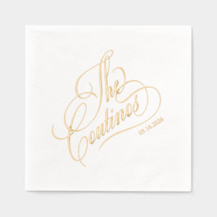 Calligraphie moderne mariage or et blanc intempore