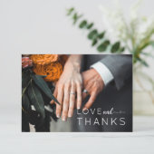 Calligraphie moderne Mariage photo Carte de remerc (Debout devant)